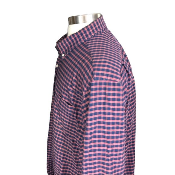 Cremieux 38 Classics Navy Red & White Gingham Long Sleeve Button Up Shirt Sz XXL - Picture 7 of 13